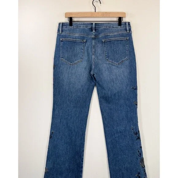 NWT Driftwood Womens Jeans Blue Kelly Bootcut Floral Embroidered Boho Size 31 - Picture 6 of 9